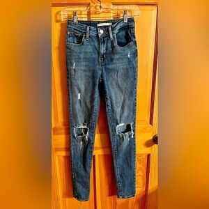 Levi’s 721 High Rise Skinny Distressed Size Women’s 25 Grunge Punk Bodycon Goth